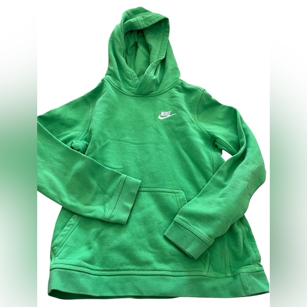 Nike Youth Size Large Green Pullover Hoodie Embroidered Logo